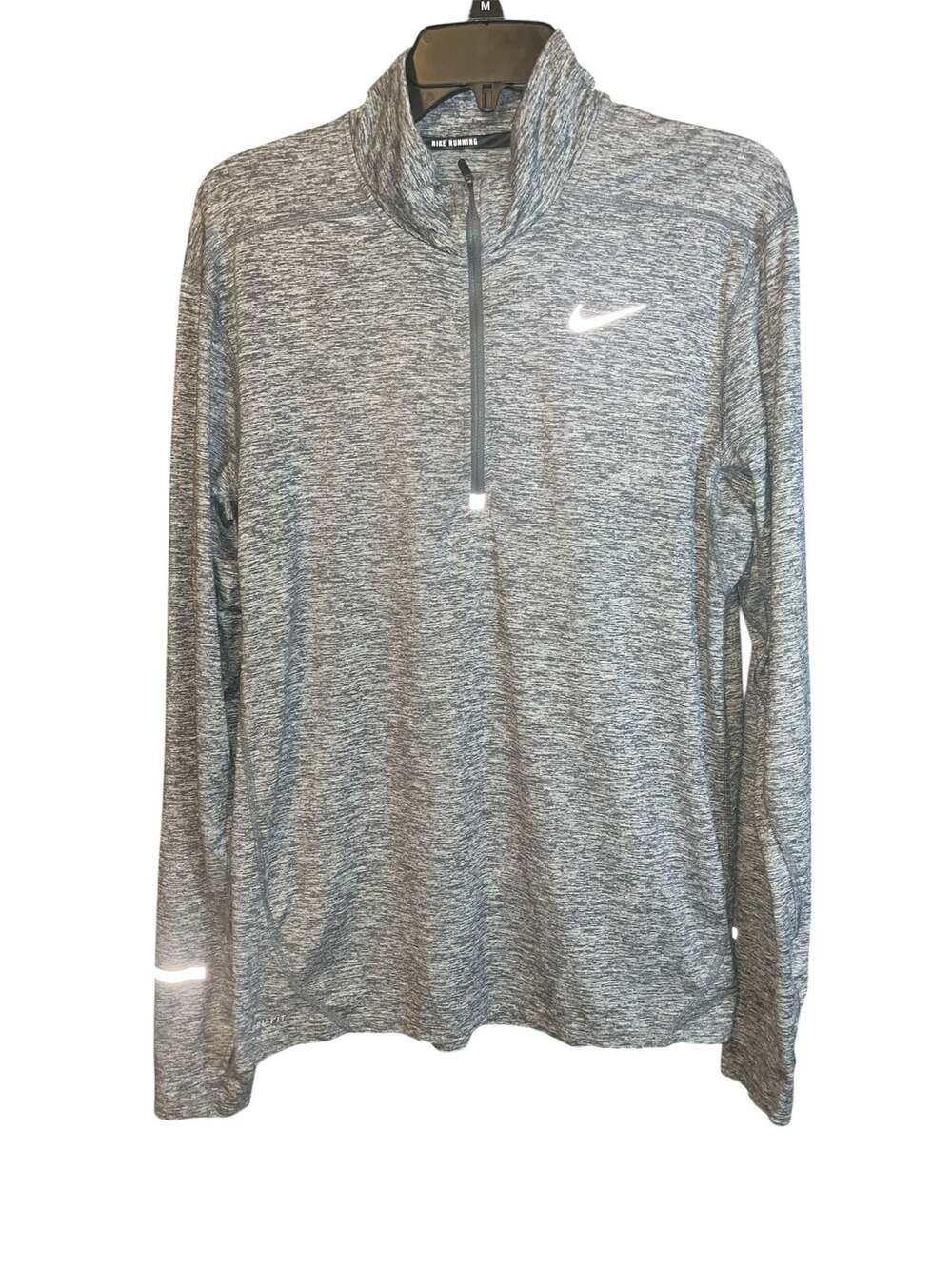 Nike Dri-FIT Half-Zip Running Top Grey Heather Size M